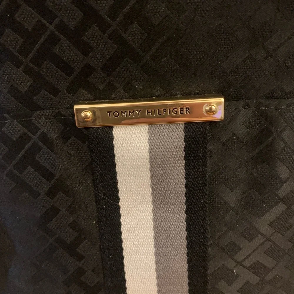 Tommy Hilfiger Black Bag with Gold and White Accents